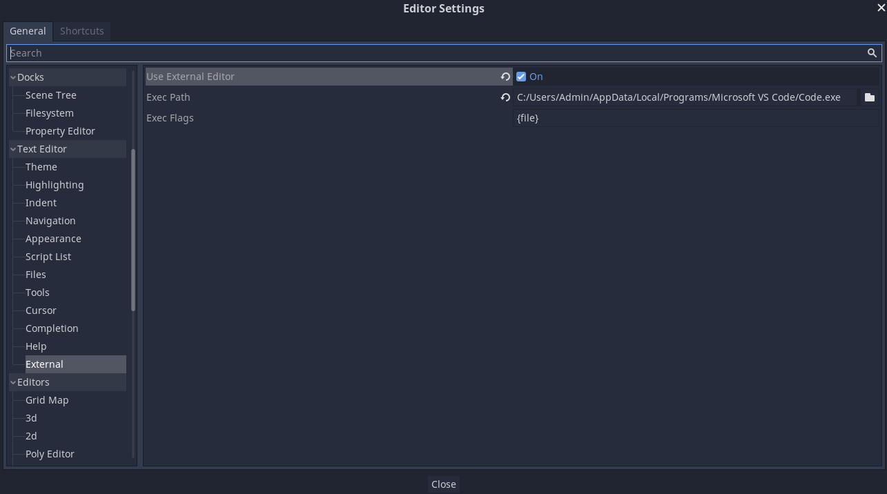 connect vscode to godot